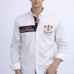 قميص كم قطن تطريز -ابيض CH175