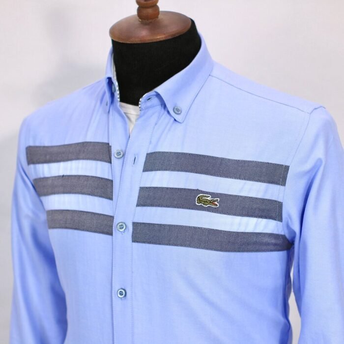 ⁦قميص كم قطن تطريز -لبنيCH135⁩ - الصورة ⁦2⁩