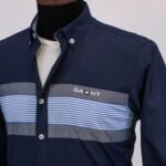 ⁦قميص كم قطن تطريز -كحليCH127⁩ - الصورة ⁦2⁩