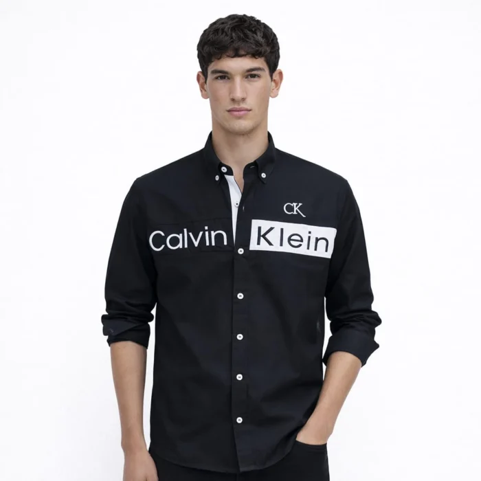 ⁦قميص كم قطن تطريز -كحلي CH171⁩ - الصورة ⁦2⁩