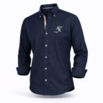 قميص كم قطن A.X تطريز -كحليCH153