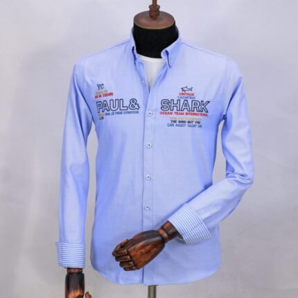 قميص كم قطن تطريز -لبنيCH114