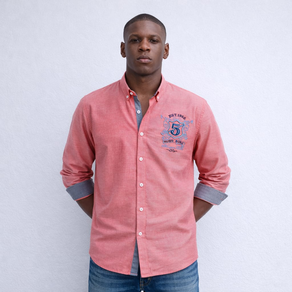 8a7883bb-c528-42ad-ae2b-5d7cdc2bc7e6 قميص كم قطن تطريز -كشمير CH164 - الصورة 1