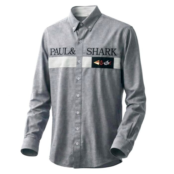 ⁦قميص كم قطن تطريز -رماديCH137⁩ - الصورة ⁦3⁩