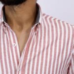 قميص كم مقلم قطن سادة CH105 - Image 2