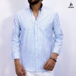 قميص كم مقلم قطن سادة CH106