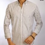 قميص كم مقلم قطن سادة CH101