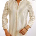 قميص كم مقلم قطن سادة CH102