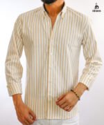 قميص كم مقلم قطن سادة CH102