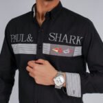 قميص كم قطن P&SH تطريز -اسود CH161 - Image 2