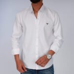 قميص كم قطن سادة-ابيضCH148