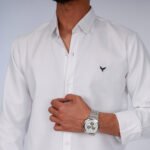 ⁦قميص كم قطن سادة-ابيضCH148⁩ - الصورة ⁦2⁩