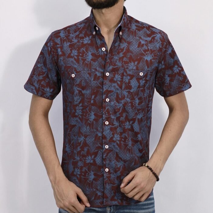 ⁦قميص نص كم مشجر CS102⁩ - الصورة ⁦2⁩