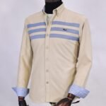 قميص كم قطن تطريز -بيجCH133