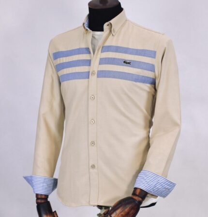 قميص كم قطن تطريز -بيجCH133