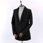 بالطو جوخ - اسود -ياقة كول شال فرو - CT103