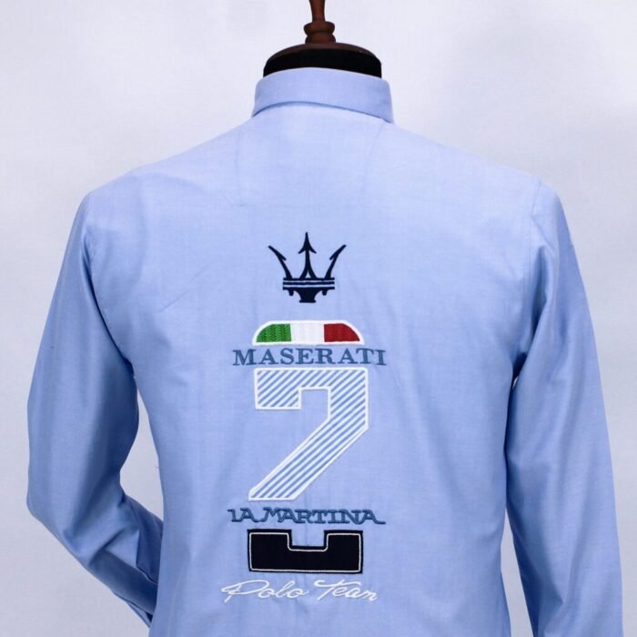 ⁦قميص كم قطن تطريز -لبنيCH130⁩ - الصورة ⁦3⁩