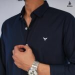 قميص كم قطن ساده-كحليCH151 - الصورة 2