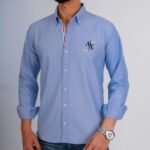 قميص كم قطن A.X تطريز -لبنيCH155