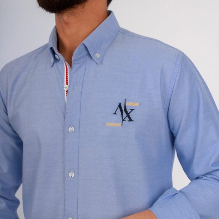 قميص كم قطن A.X تطريز -لبنيCH155 - Image 2