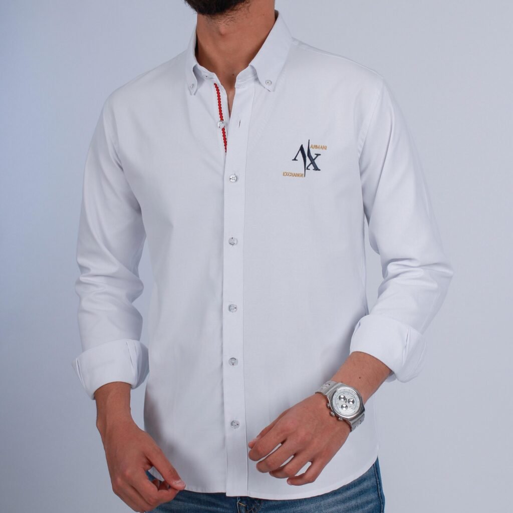 WhatsApp-Image-2025-05-13-at-4.13.56-PM-1.jpeg قميص كم قطن A.X تطريز -ابيضCH154 - Image 1