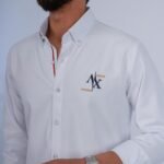 قميص كم قطن A.X تطريز -ابيضCH154 - Image 2