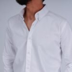 قميص كم قطن E.A تطريز -ابيض CH159 - Image 2