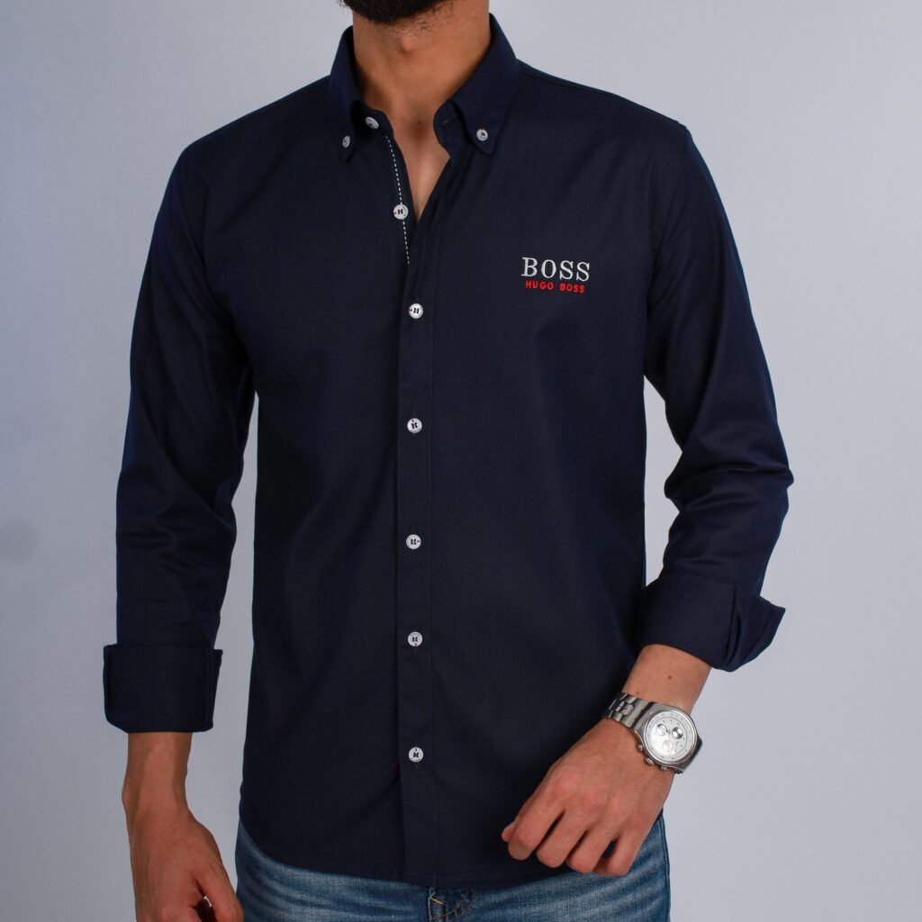 WhatsApp-Image-2025-06-06-at-10.04.00-PM11.jpeg قميص كم قطن BOSS تطريز -كحلي CH162 - Image 1