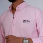 قميص كم قطن  BOSS تطريز -روز CH163 - الصورة 2