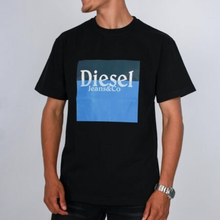تيشيرت oversize اسود بوليفار قطن 100% مطبوع TS103