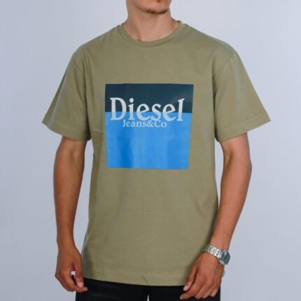 تيشيرت oversize زيتي بوليفار قطن 100% مطبوع TS102