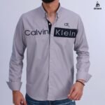 قميص كم قطن تطريز -رمادي CH170