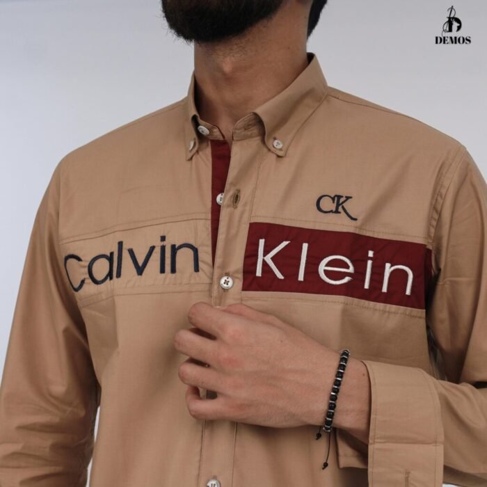 قميص كم قطن تطريز -جملي CH169 - Image 3