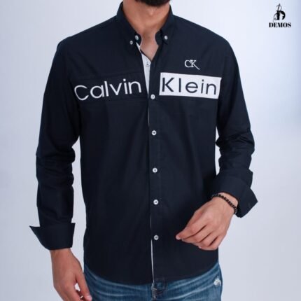 قميص كم قطن تطريز -كحلي CH171