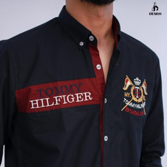 ⁦قميص كم قطن تطريز -كحلي CH176⁩ - الصورة ⁦2⁩