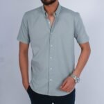 قميص نص كم قطن سادة -منت CH177