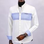 قميص كم قطن تطريز -ابيضCH126