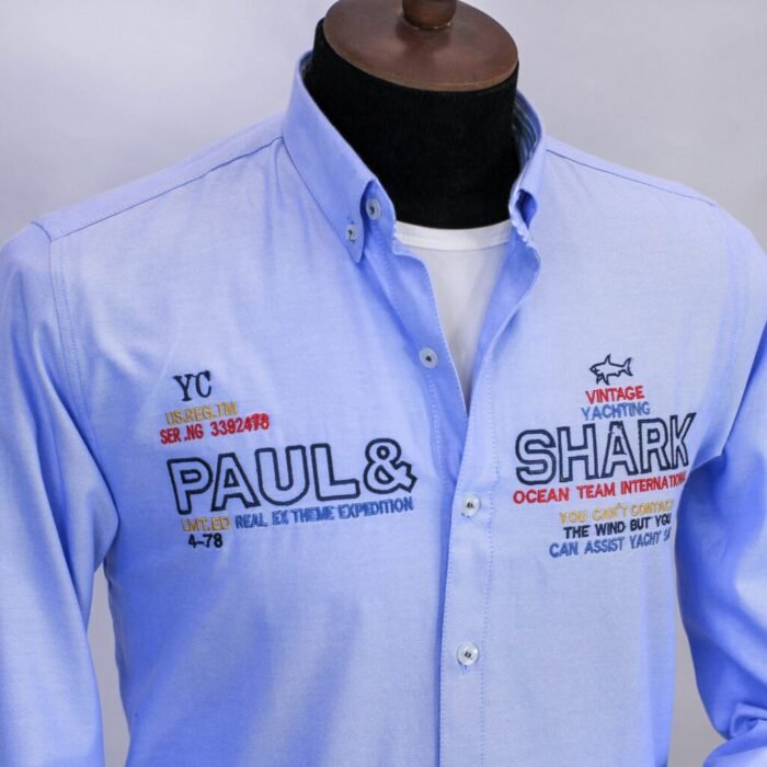 قميص كم قطن تطريز -لبنيCH114 - Image 2