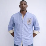 قميص كم قطن تطريز -لبني CH166