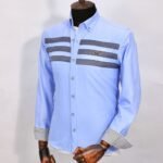 قميص كم قطن تطريز -لبنيCH135