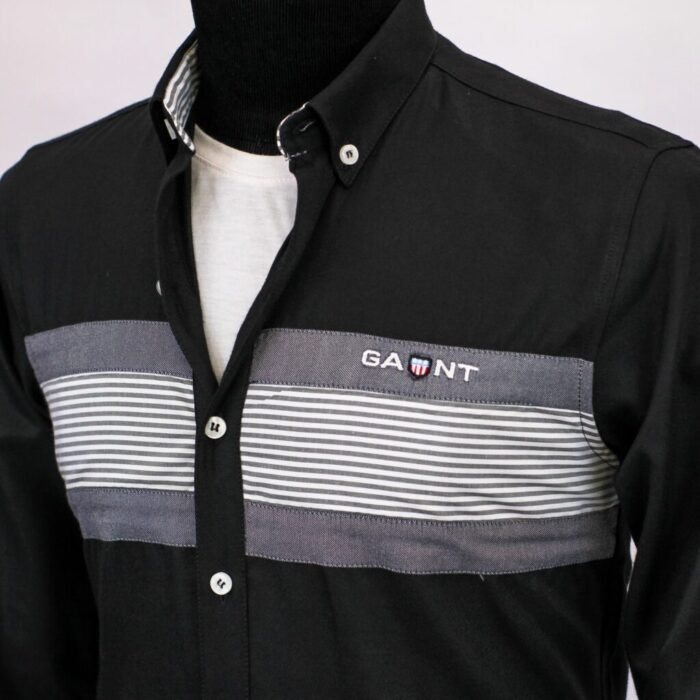 قميص كم قطن تطريز -اسودCH125 - Image 2