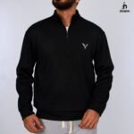 سويت شيرت نص سوسته ميلتون A.E - اسود