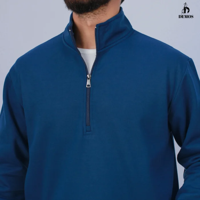 سويت شيرت نص سوسته ميلتون ساده- بترولي - Image 2