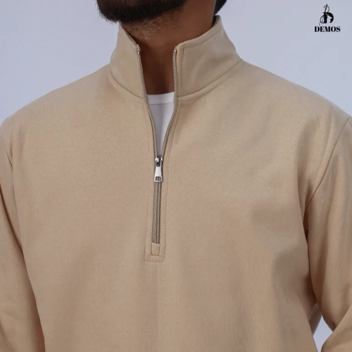 ⁦سويت شيرت نص سوسته ميلتون ساده- بيج⁩ - الصورة ⁦2⁩