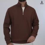 سويت شيرت نص سوسته ميلتون ساده- بني