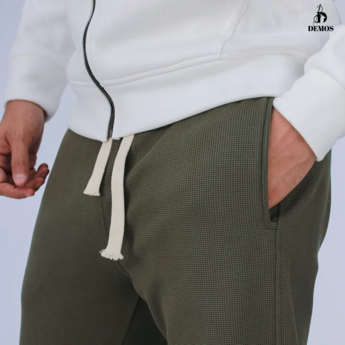 سويت بانتس قطن WAFFLE-زيتي - Image 3