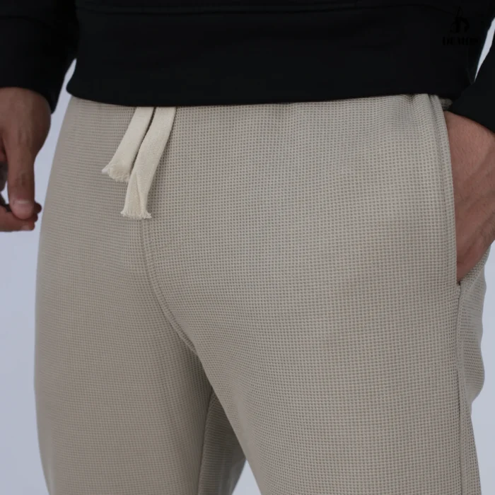 سويت بانتس قطن WAFFLE-بيج فاتح - Image 3