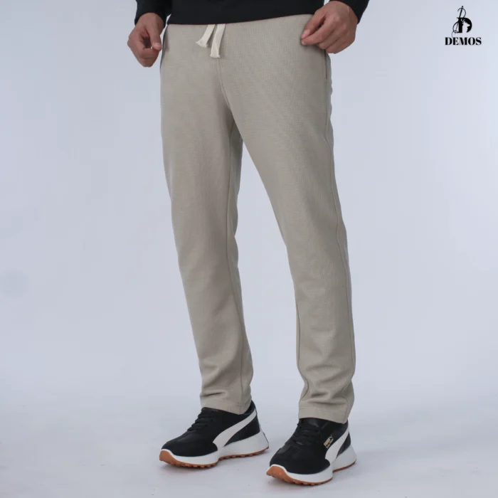 سويت بانتس قطن WAFFLE-بيج فاتح - Image 2