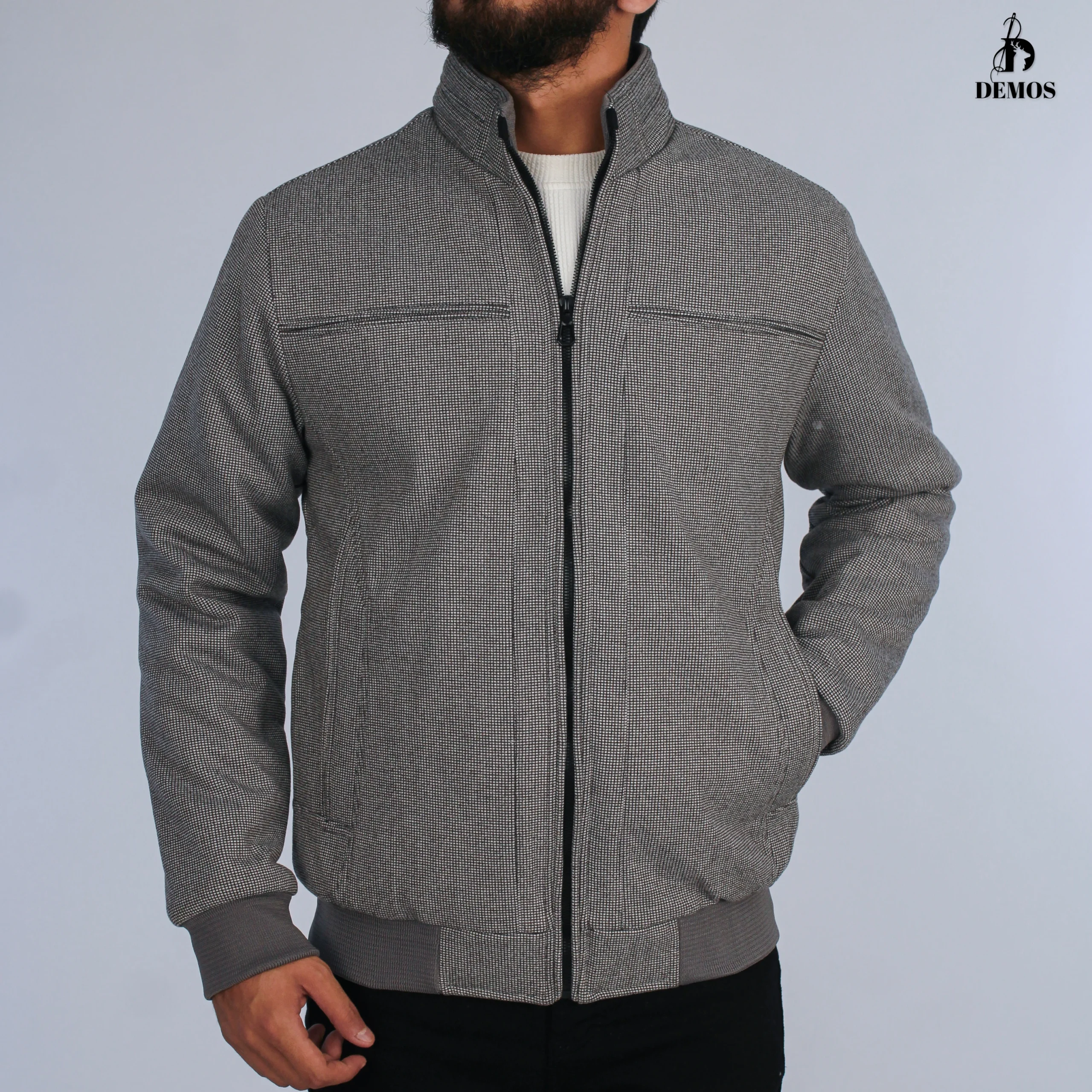 IMG_9843 جاكيت جوخ - رمادي- JK185 - Image 1