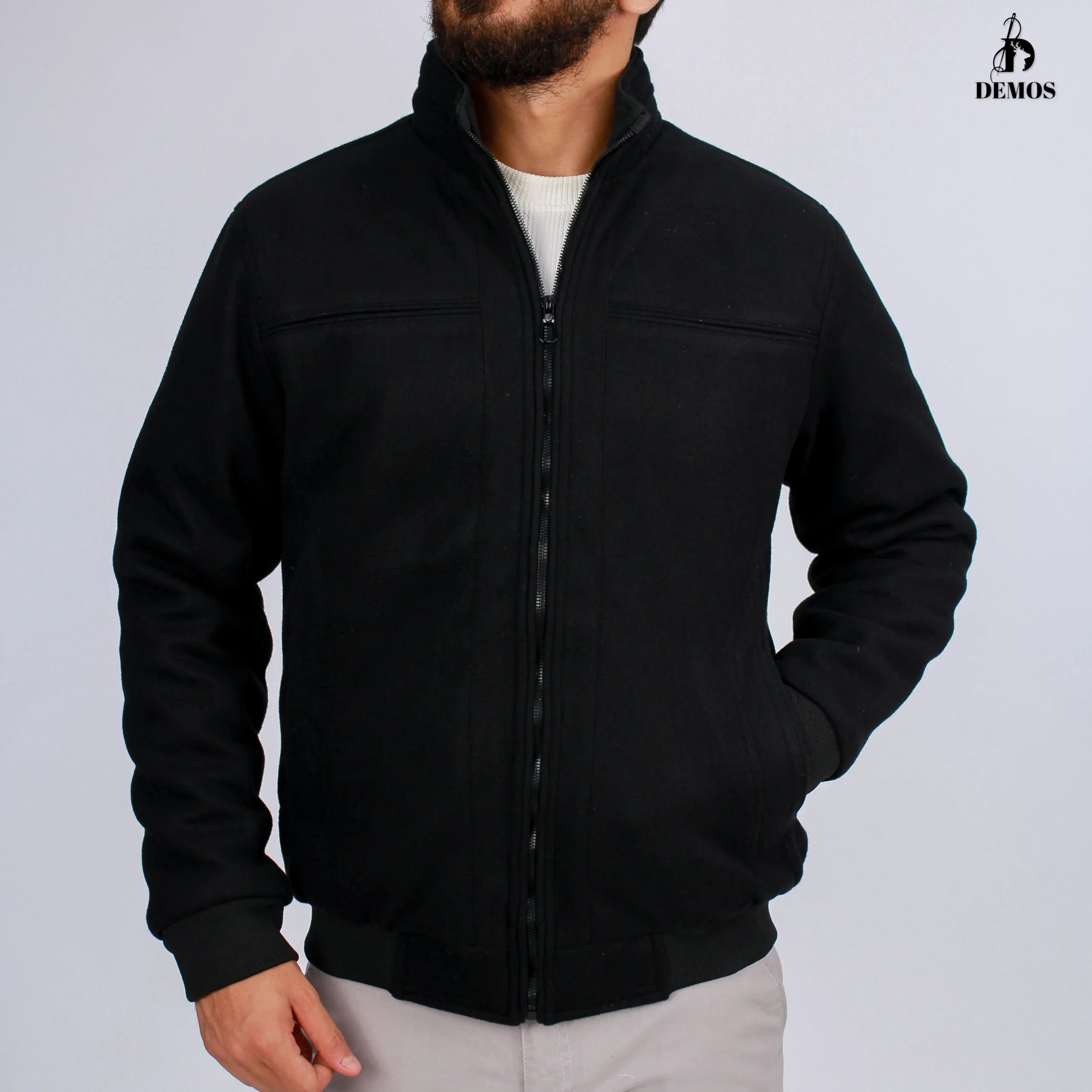 IMG_9947 جاكيت جوخ - اسود- JK191 - Image 1